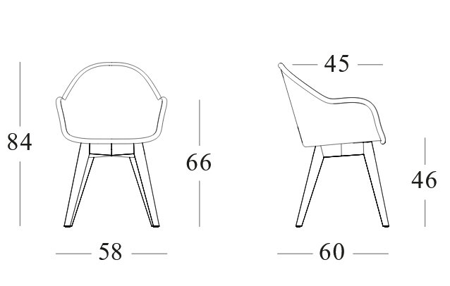 Avril Dining Chair High Back Oak Base