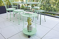 Guinguette Side Wheeled Table with Solid Double Top