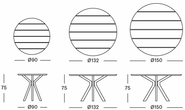 Noa Dining Table D90cm