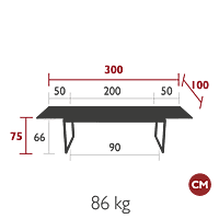 Biarritz Table with extension 200/300x100cm