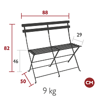 Bistro 2 Seater Bench