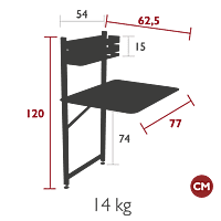 Bistro Balcony Table 57x77