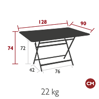 Caractere Table 128x90