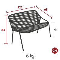 Croisette 2 Seater Bench