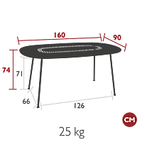 Lorette Oval Table 160x90