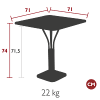 Luxembourg Pedestal Table 71x71 Solid Top