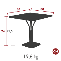 Luxembourg Pedestal Table 80x80