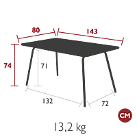 Luxembourg Table 143x80