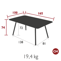 Luxembourg Table 165x100