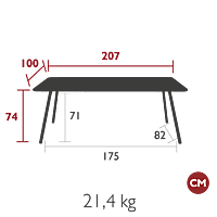 Luxembourg Table 207x100