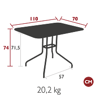 Petale Table 110x70