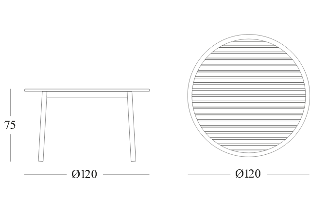 Sam Round Dining Table D120cm