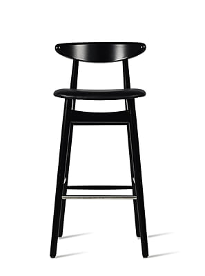 Teo Bar Stool Black Vegan Leather Seat