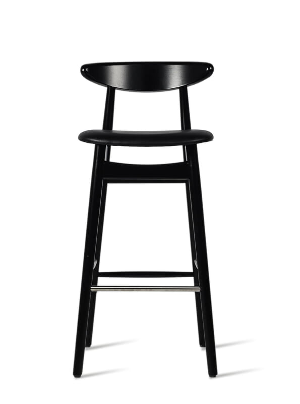 Teo Bar Stool Black Vegan Leather Seat